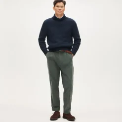 Cotton shawl-collar sweater