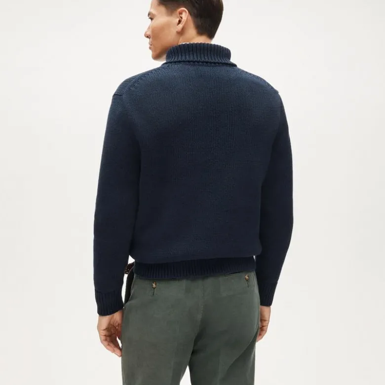 Cotton shawl-collar sweater
