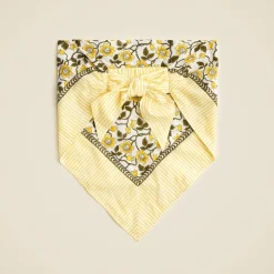 Cotton voile bandana top in daffodil daze block print