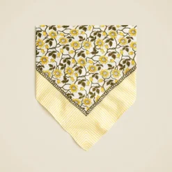 Cotton voile bandana top in daffodil daze block print