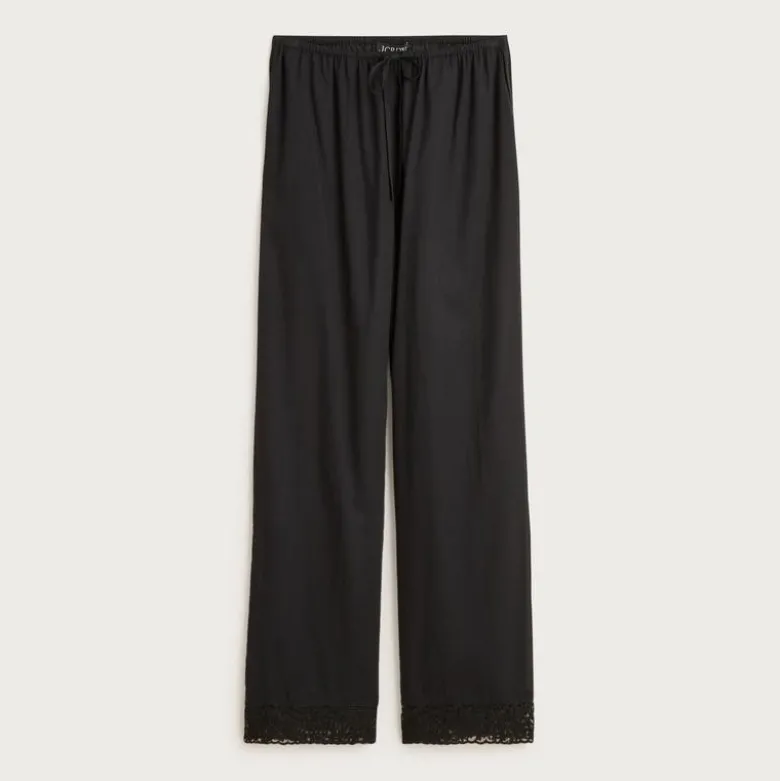Cotton voile beach pant with lace trim