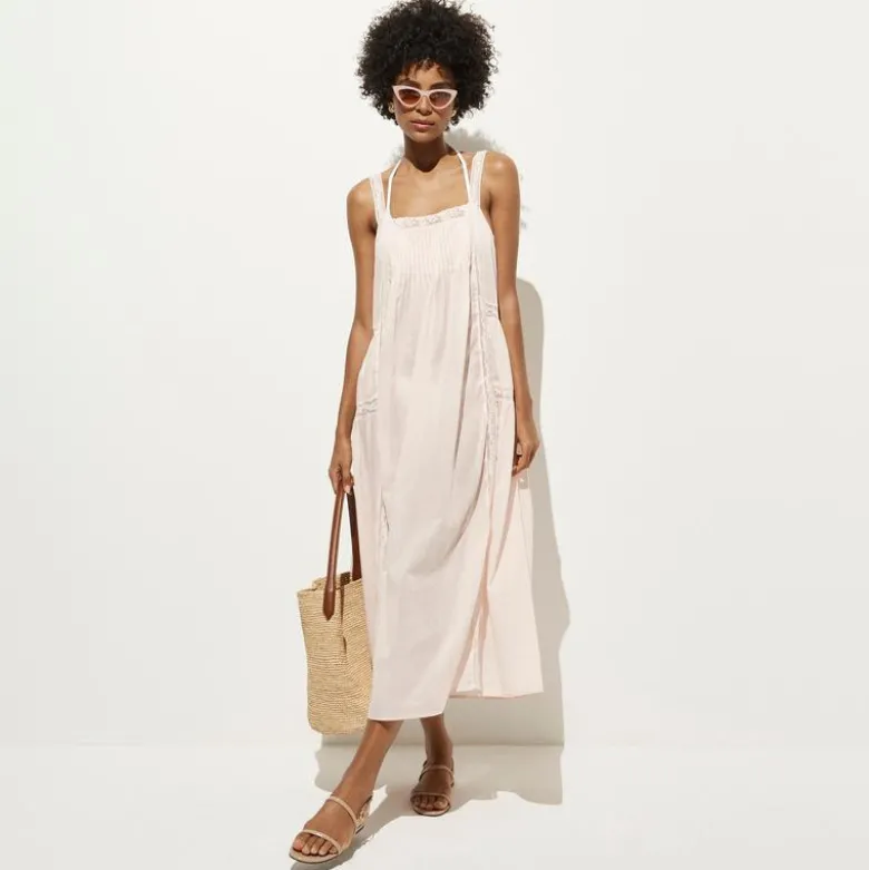 Cotton voile lace-trim sundress