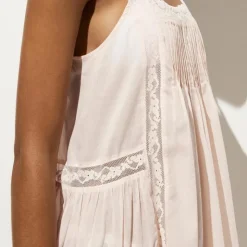 Cotton voile lace-trim sundress
