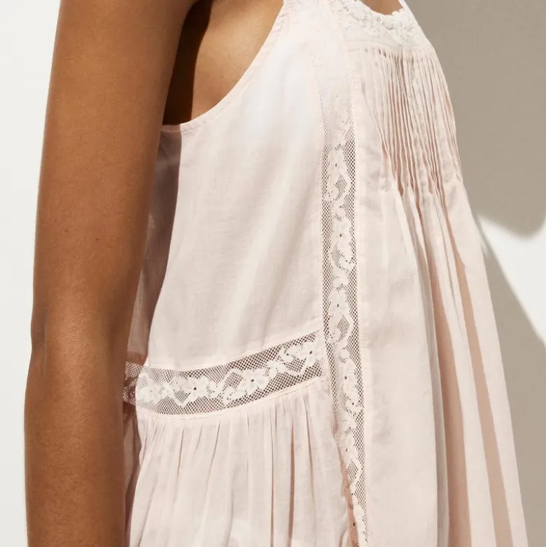 Cotton voile lace-trim sundress