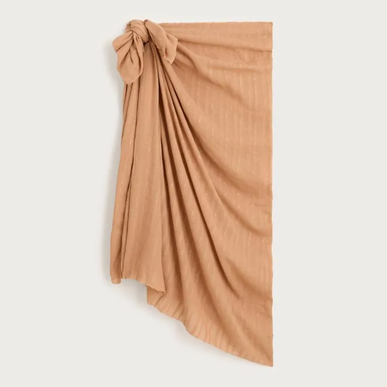 Cotton voile sarong with Lurex® metallic threads