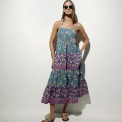 Cotton voile tiered sundress