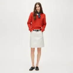 Cotton-blend V-neck pullover sweater