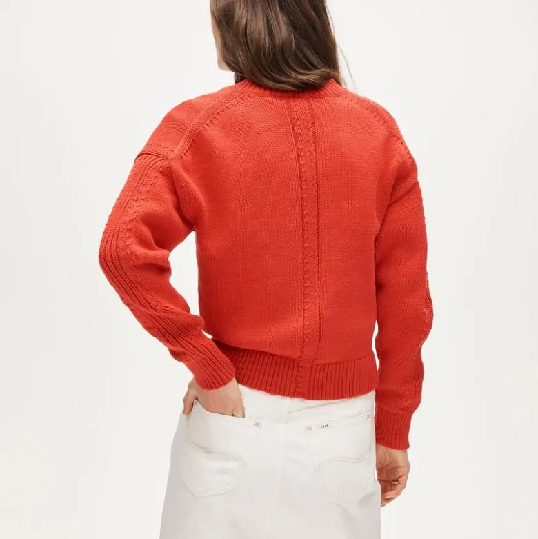 Cotton-blend V-neck pullover sweater
