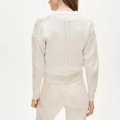 Cotton-blend V-neck pullover sweater