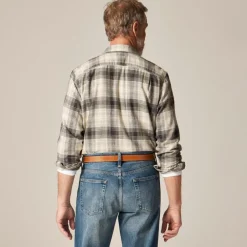 Cotton-hemp blend twill camp-collar shirt
