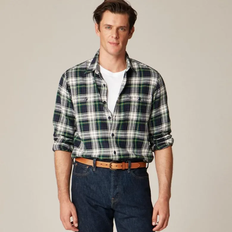 Cotton-hemp blend twill workshirt