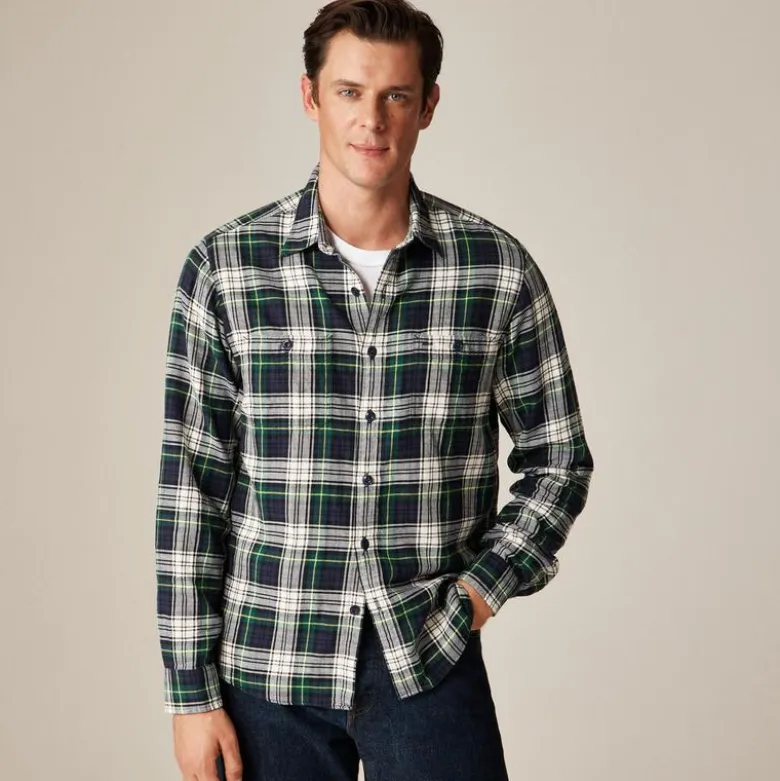 Cotton-hemp blend twill workshirt