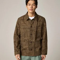 Cotton-linen blend chore jacket