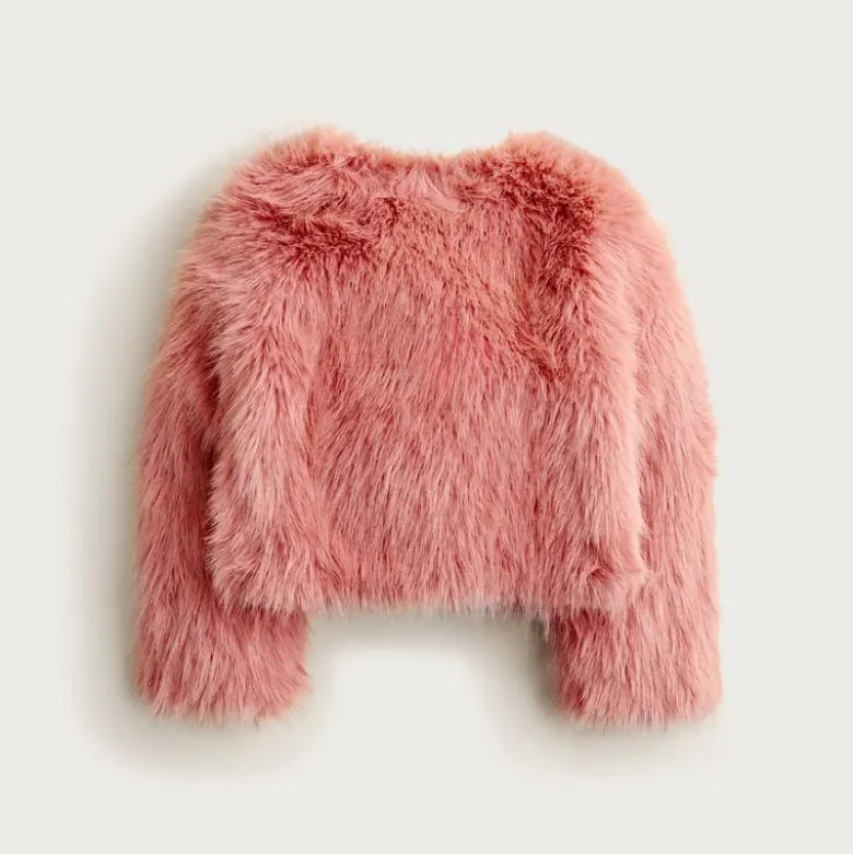 Crewcuts Collection cropped faux-fur jacket