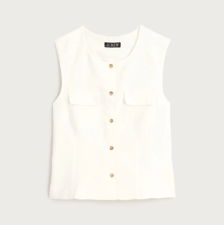 Crewneck vest in city crepe
