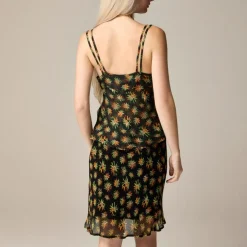 Crinkle chiffon camisole top in sunburst floral