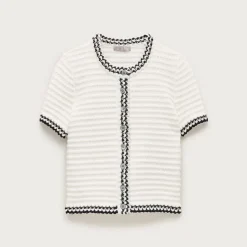 Crochet short-sleeve cardigan