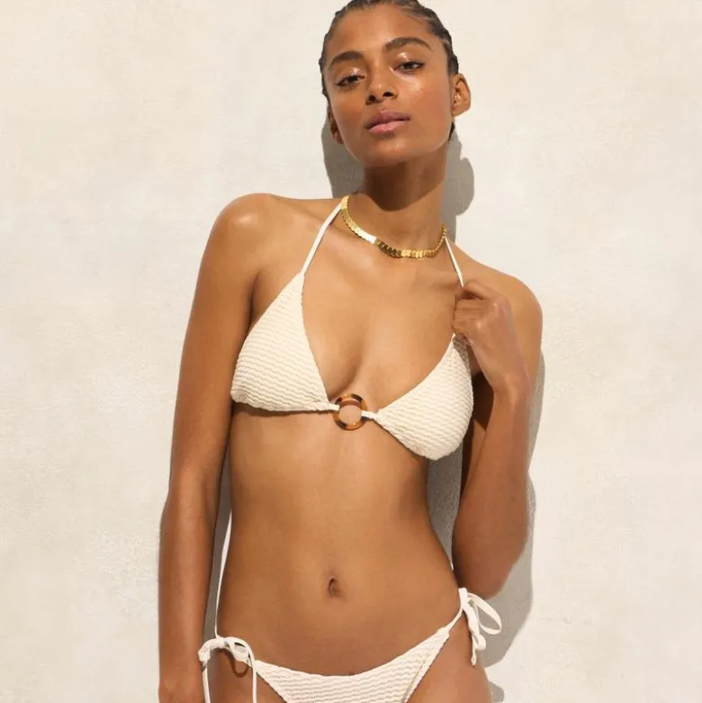 Crochet string bikini top with O-ring