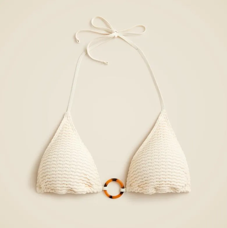 Crochet string bikini top with O-ring
