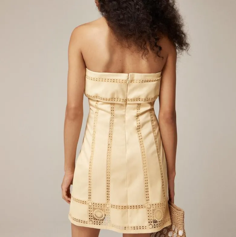 Crochet-panel mini dress