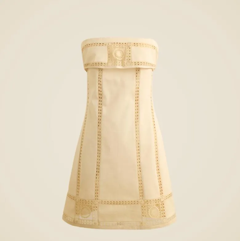 Crochet-panel mini dress