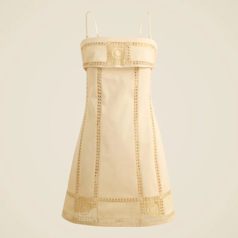Crochet-panel mini dress