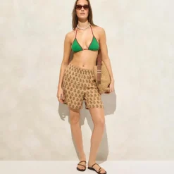 Crochet-trim string bikini top