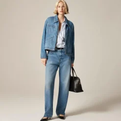 Cropped denim jacket with stud embellishments