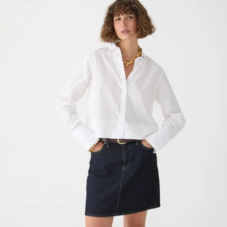 Cropped garçon shirt in cotton poplin