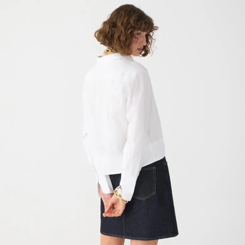Cropped garçon shirt in cotton poplin