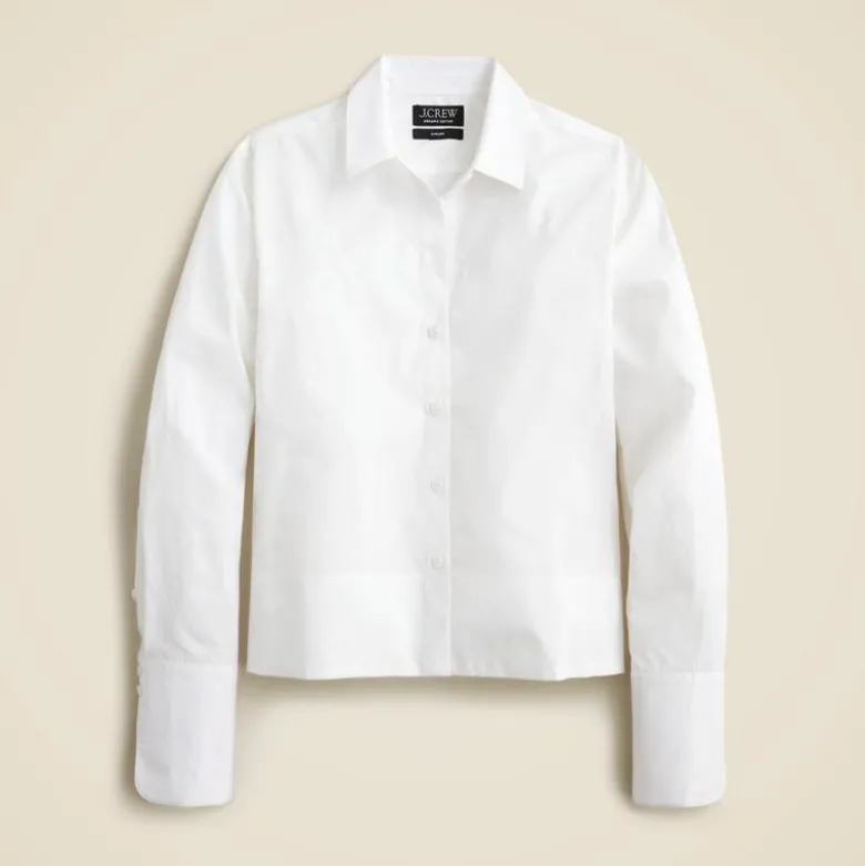 Cropped garçon shirt in cotton poplin