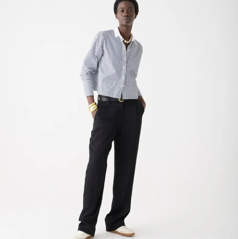 Cropped garçon shirt in striped print