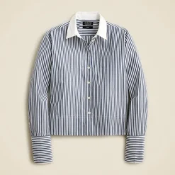 Cropped garçon shirt in striped print