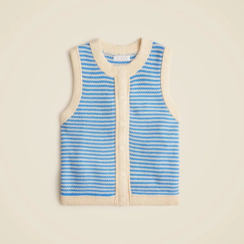 Cropped sweater shell in stripe