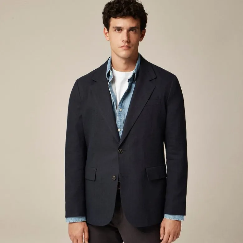 Crosby Classic-fit blazer in Italian linen-cotton blend