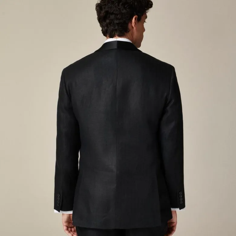 Crosby Classic-fit shawl-collar tuxedo jacket in linen herringbone