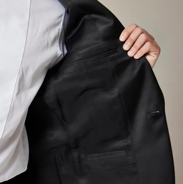 Crosby Classic-fit shawl-collar tuxedo jacket in linen herringbone