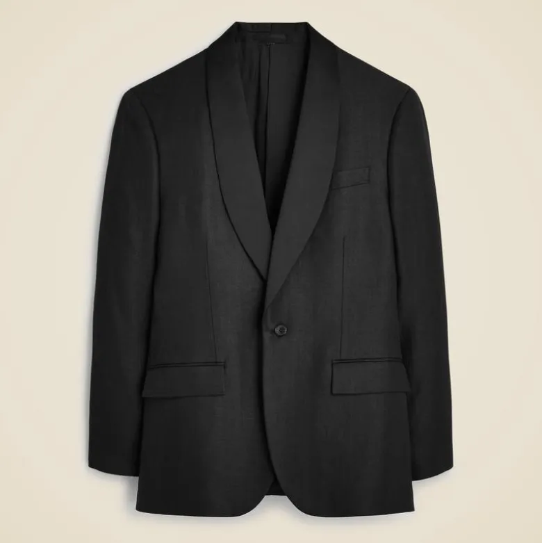 Crosby Classic-fit shawl-collar tuxedo jacket in linen herringbone