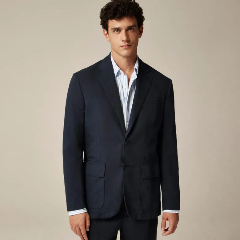 Crosby Classic-fit suit jacket in garment-dyed Italian cotton-linen blend