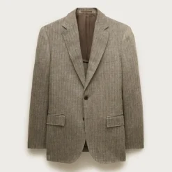 Crosby Classic-fit suit jacket in linen herringbone twill