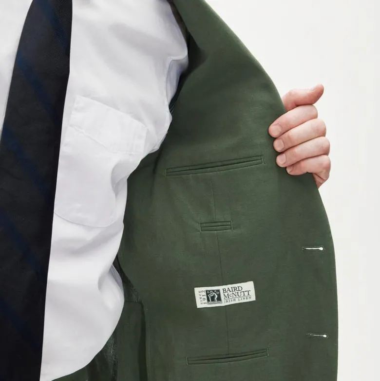 Crosby Classic-fit suit jacket in Baird McNutt Irish cotton-linen blend