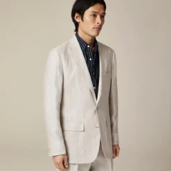 Crosby Classic-fit suit jacket in linen herringbone