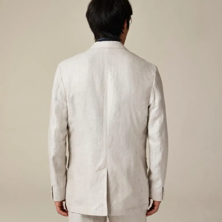 Crosby Classic-fit suit jacket in linen herringbone
