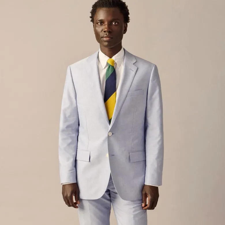 Crosby Classic-fit suit jacket in Portuguese cotton oxford