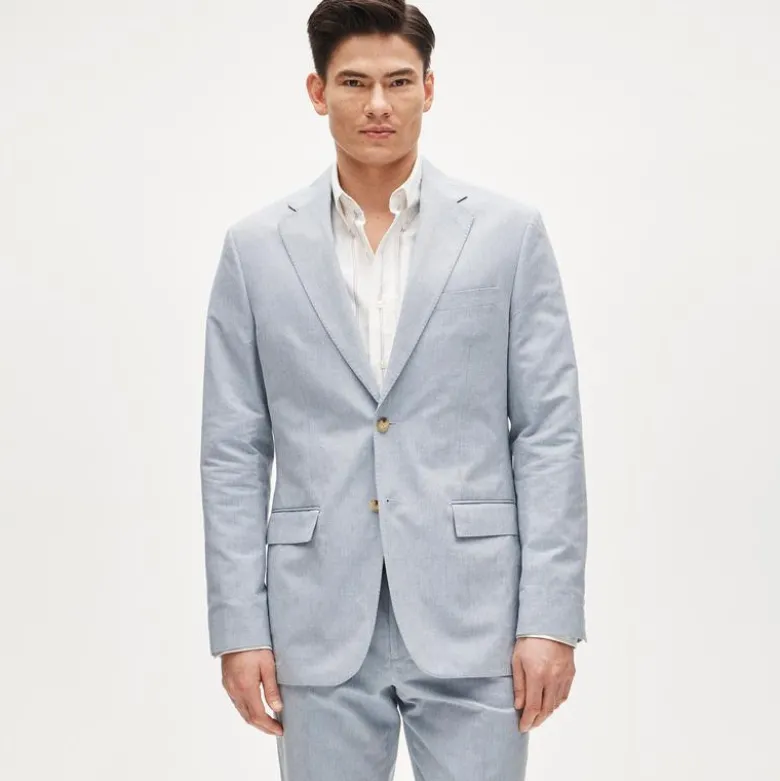 Crosby Classic-fit suit jacket in Baird McNutt Irish cotton-linen blend
