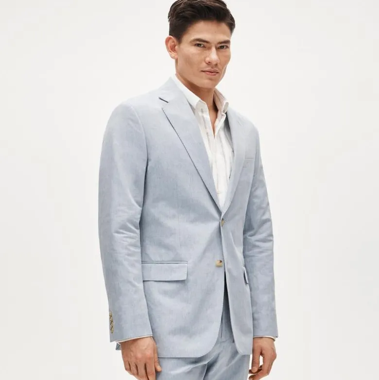Crosby Classic-fit suit jacket in Baird McNutt Irish cotton-linen blend