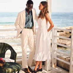 Crosby Classic-fit suit pant in Irish cotton-linen blend