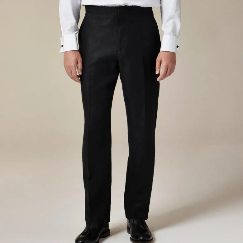 Crosby Classic-fit tuxedo pant in linen herringbone