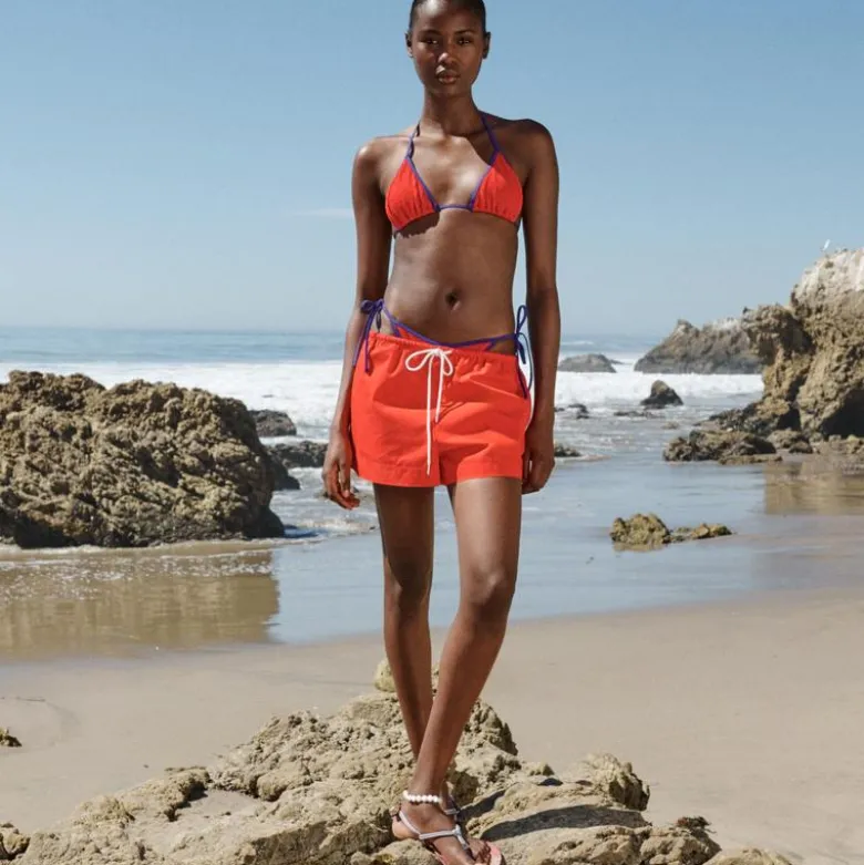 Cruise drawstring short in cotton poplin