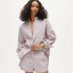 Cruise short in striped lightweight oxford